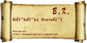 Békési Kornél névjegykártya