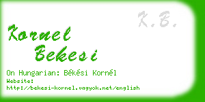 kornel bekesi business card
