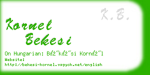 kornel bekesi business card